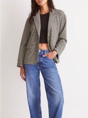 Madewell Oversized Knit Blazer in Houndstooth